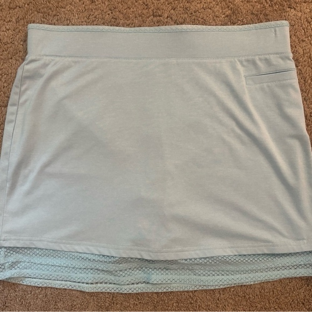 Pebble Beach Baby Blue Dry Luxe Golf Skirt – Lace Trim, Size Large, Worn Once